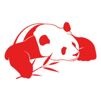 Panda And His Bamboo Decal (Red)